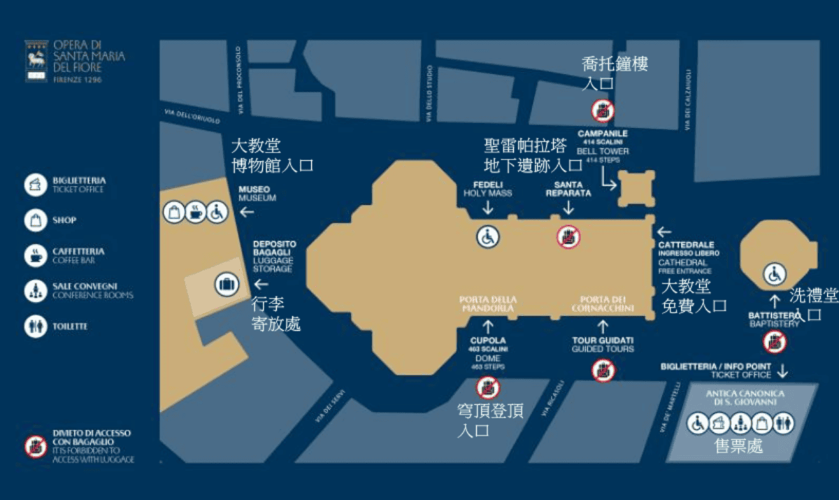 【出走。義大利】佛羅倫斯(Firenze) 7天6夜｜百花大教堂參觀攻略：三種套票怎麼選？五大參觀區域 , 入口地圖一次看懂